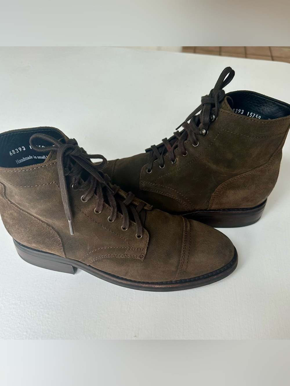 Thursday Men's Captain Size-9 US Suede Lace-Up Cap-Toe Boots - Brown